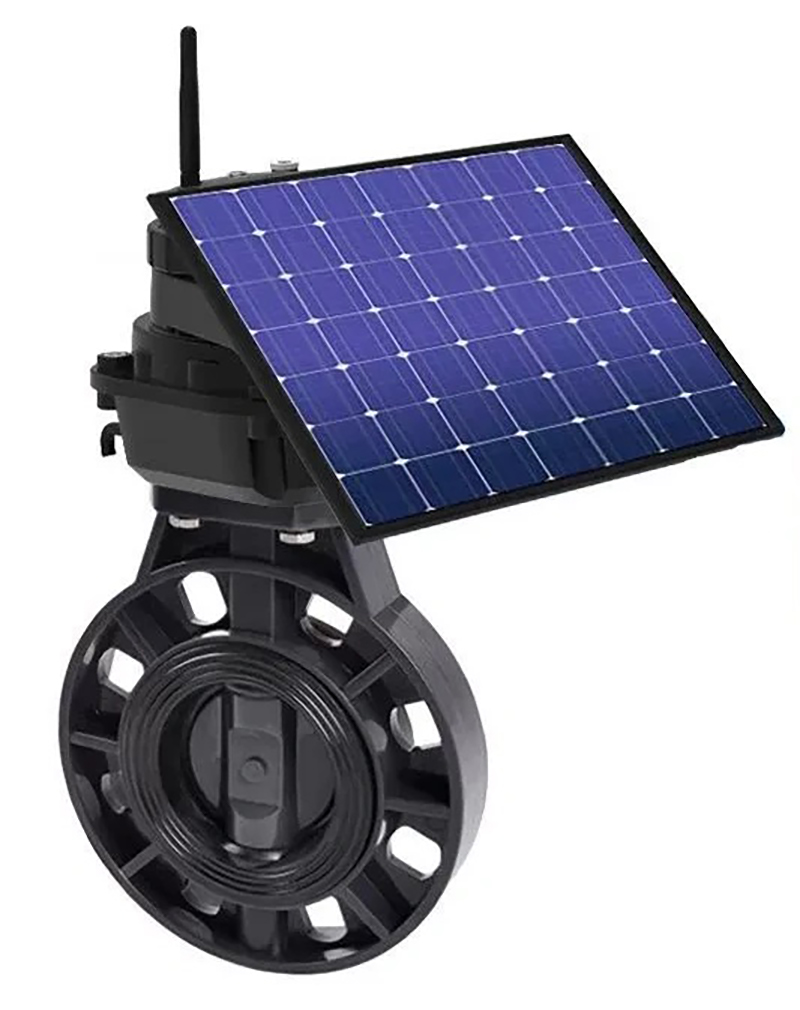 汇川太阳能远程控制蝶阀 碳钢 远程精准手机控制 大棚种植 皓久自控